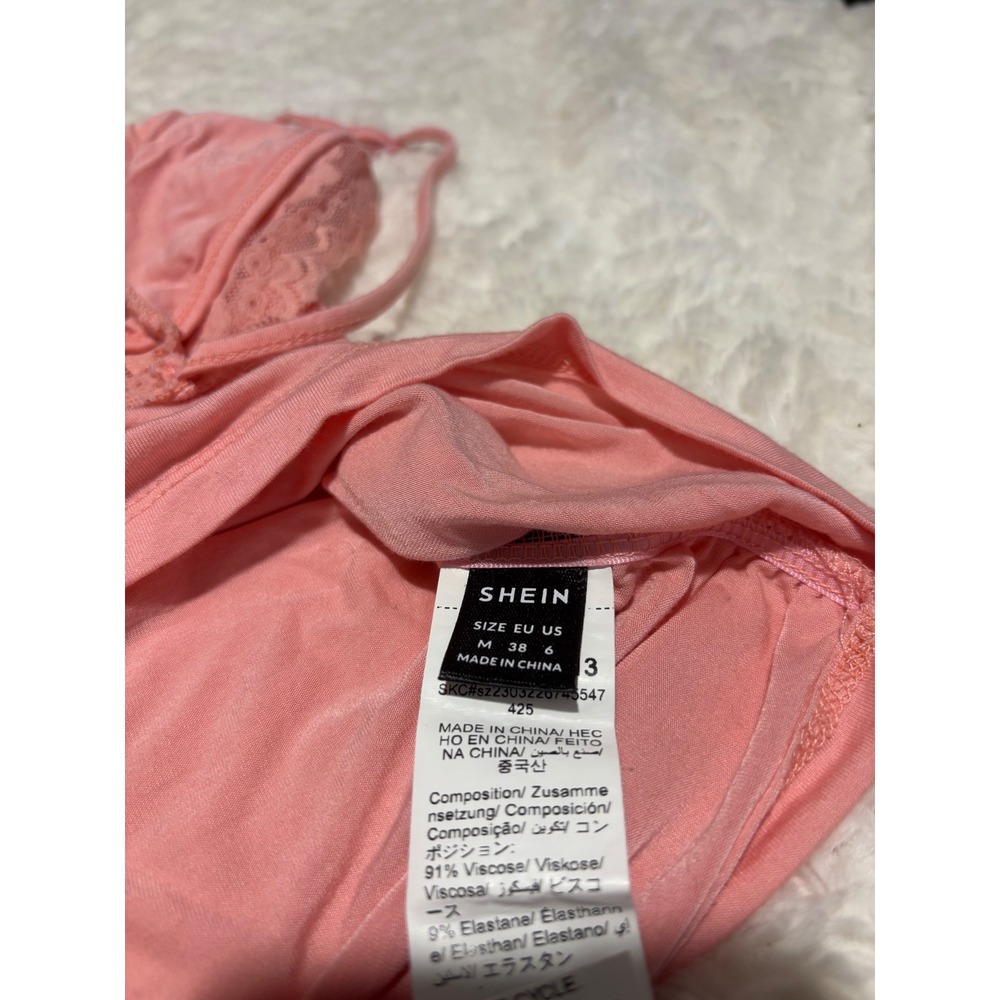 SHEIN Women's  Lace Trim Ruched Cami Tank Top Size M - Picture 4 of 4